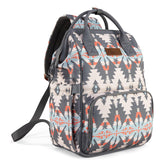 Wrangler Callie diaper bag backpack with stroller straps for hands-free outings.