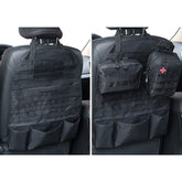 wrumava car seat back organizer with MOLLE panel for gear storage