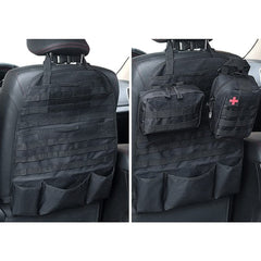 wrumava car seat back organizer with MOLLE panel for gear storage