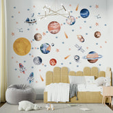 WS Wallpaper solar system planets stickers brighten kids’ room decor and spark curiosity