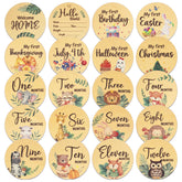 WSICSE baby milestone cards with Hello World design for first-year photos