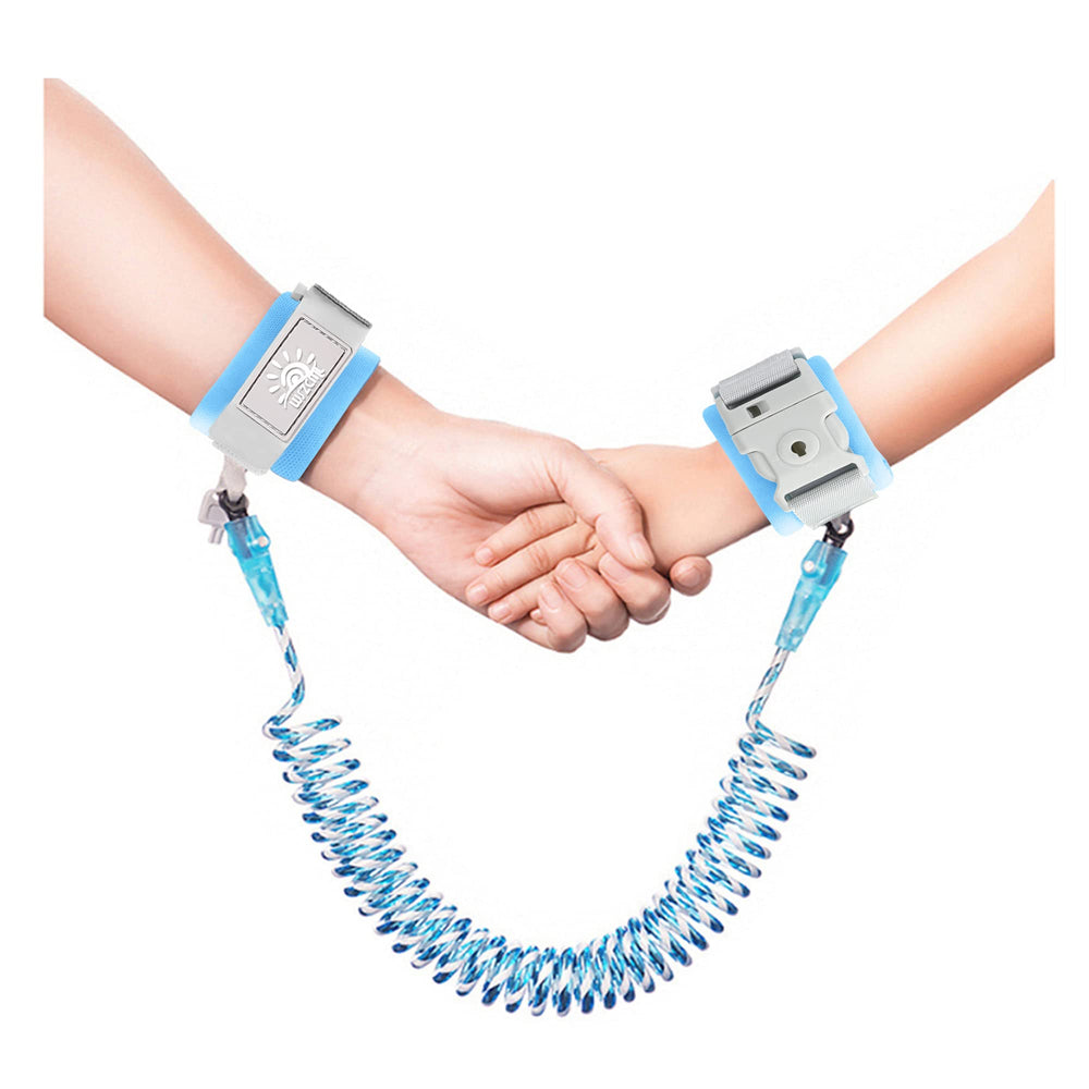 WSZCML Anti-Lost Wrist Link in blue with reflective strip enhances night visibility for kids