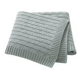 Wugugu baby receiving blanket gray knit provides gentle warmth for newborns.