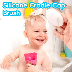 WXA infant hair brush with soft bristles soothing the scalp.