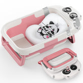 WXXM foldable baby bathtub pink, compact folded design ideal for storage