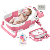 WyfKyd collapsible baby bathtub in folded design showing compact storage.