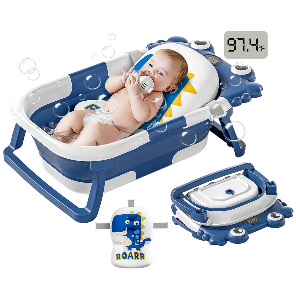 WyfKyd collapsible bathtub with real-time temperature monitor for safe bath timing