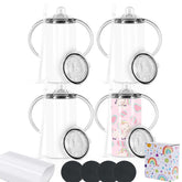 The Wzaytia 12oz sublimation sippy cup front view shows vibrant designs.