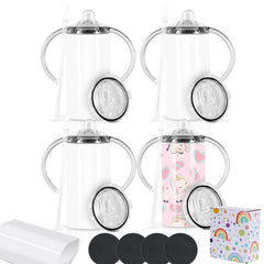 The Wzaytia 12oz sublimation sippy cup front view shows vibrant designs.