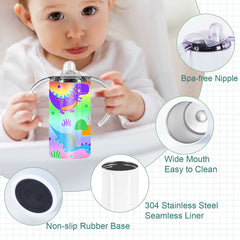 Wzaytia 12oz sublimation sippy cup two lids for kids