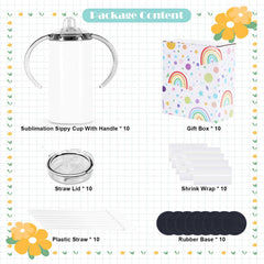 Wzaytia 12oz sublimation sippy cups gift-boxed for easy gifting