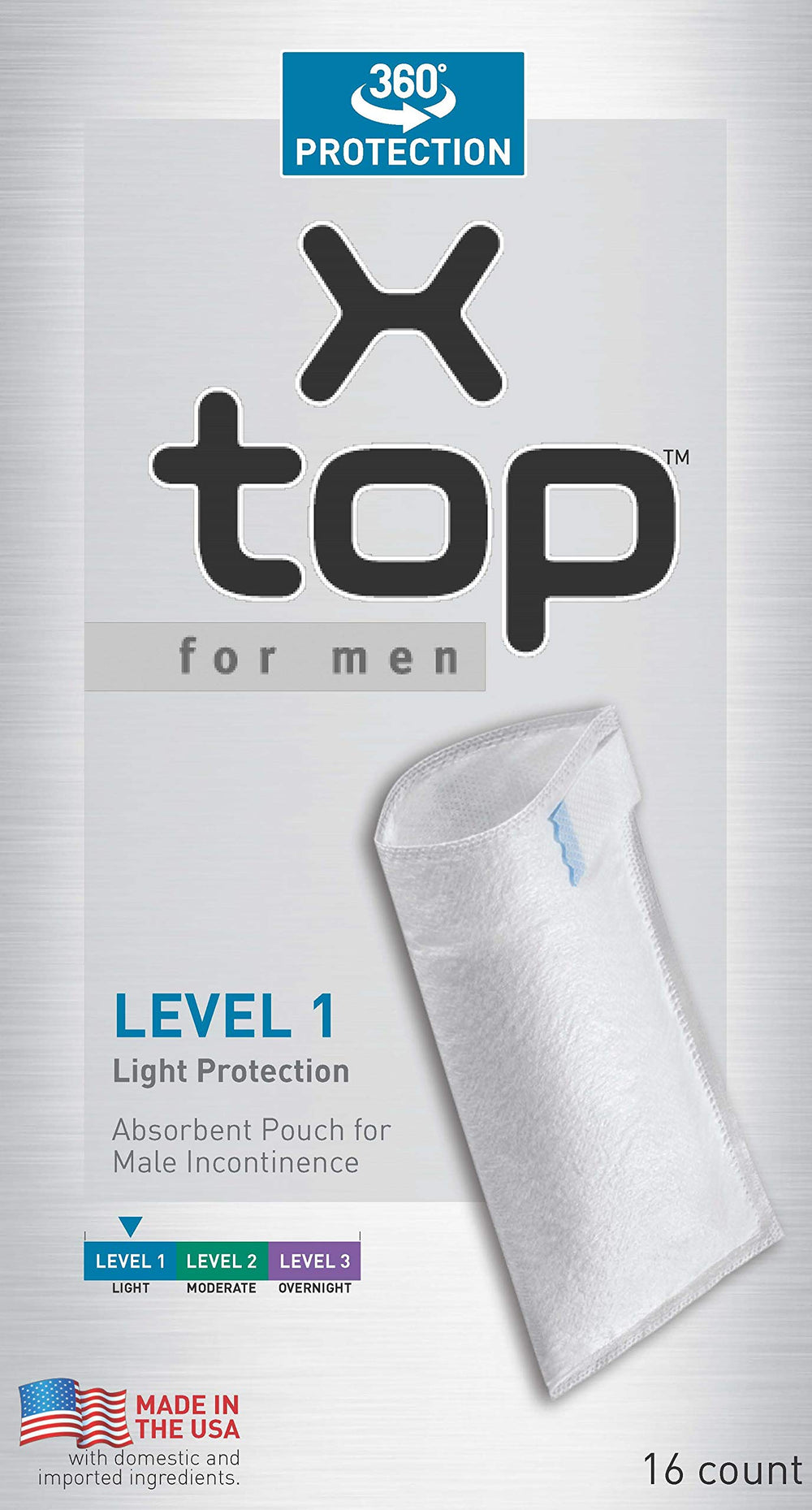 X-top light protection pouch for male leakage, discreet daily use for confidence