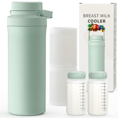 Xaproo Breast Milk Cooler bottle front view with dual 11oz bottles for organized storage.