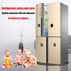 XccMe lock on fridge door demonstrates sturdy barrier against curious hands