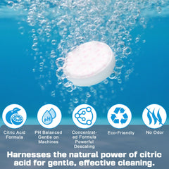 xcivi descaling tablets dissolving action highlighting quick no-residue cleaning