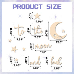 Xedatric I Love You to the Moon and Back decor with celestial design for baby room