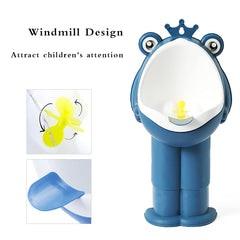 Xeehwb Frog Urinal includes cleaning brush for quick hygiene maintenance.