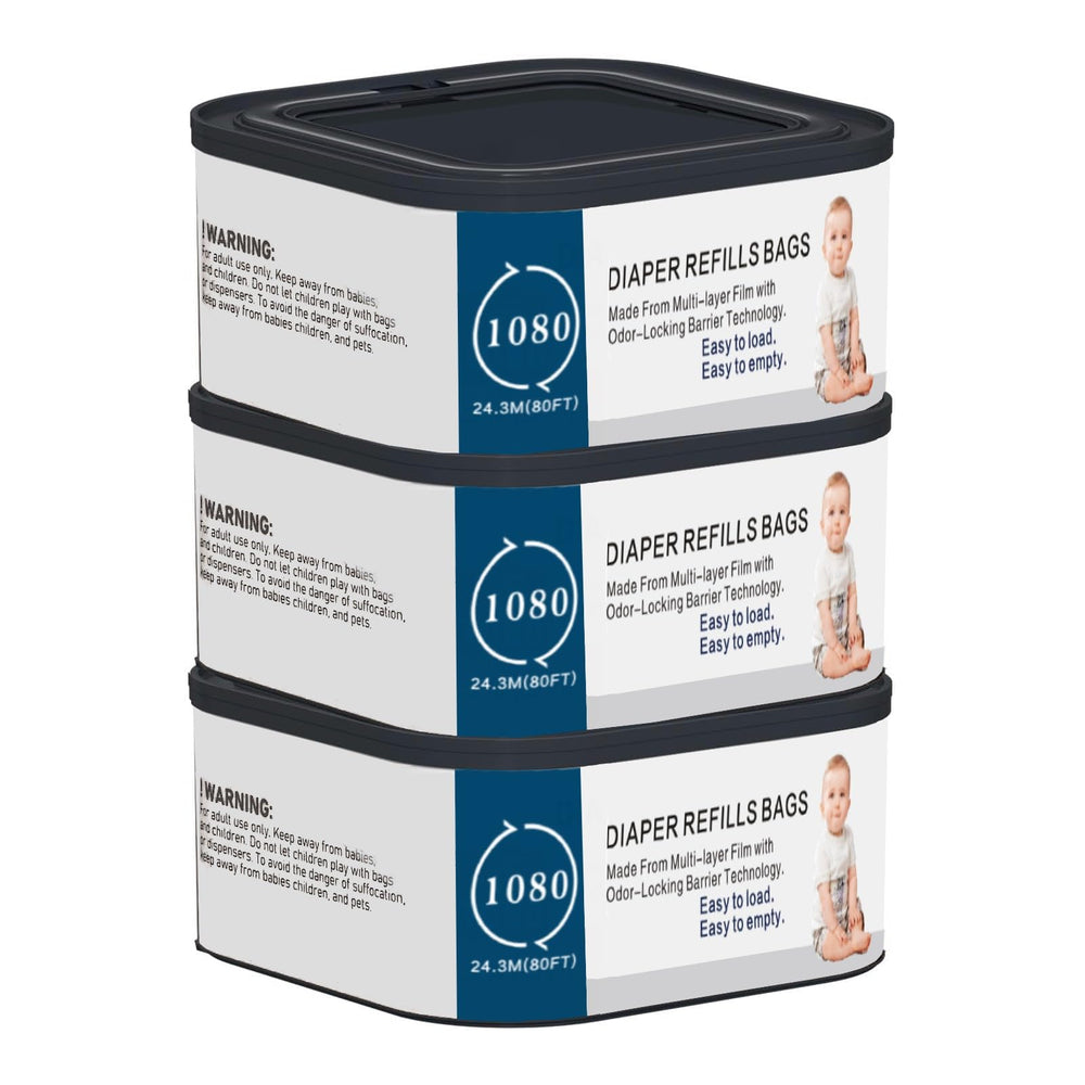 Xenxeng 3Pack Jumbo Square Refills for Diaper Genie deliver easy disposal and odor control.