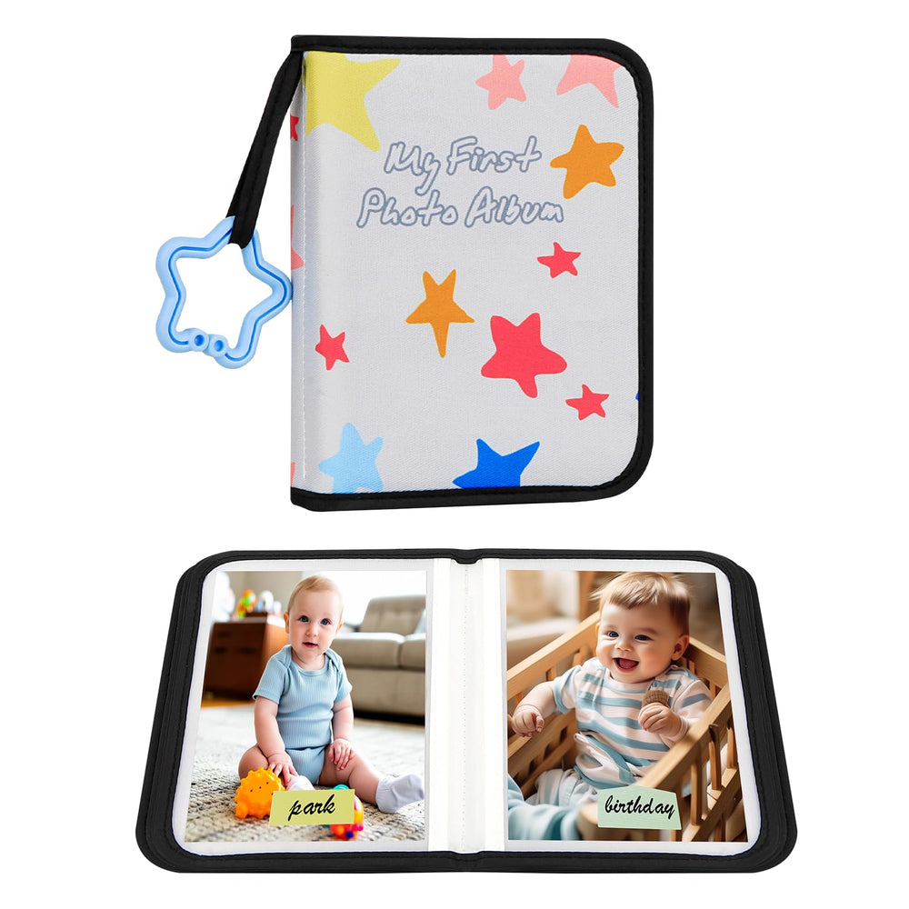 Xfveiwoo baby’s first photo album with black cover keeps memories organized