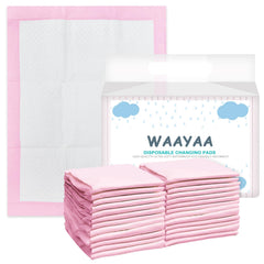 XIGGA disposable diaper changing pad with absorbent core for quick moisture lock and dry surfaces