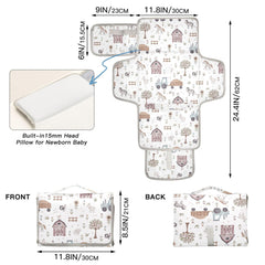 Xigua changing pad built-in pillow detail provides soft head support.