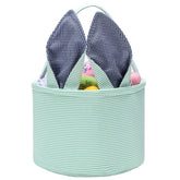 XinblueCo Easter bunny basket green top view shows a playful Easter centerpiece and gift idea