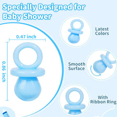 XINHUIDALSQ blue baby shower game pacifiers for gender reveal
