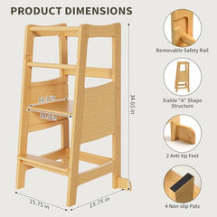 Xinyoec toddler stool with three adjustable heights for growing kids