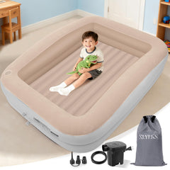 XLYLKS inflatable toddler travel bed with safety sides for secure sleep away from home