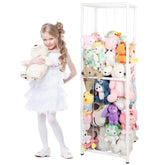 XMBecc stuffed animal zoo storage assembly demonstrates easy, compact setup for tidy playroom