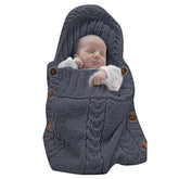 XMWEALTHY newborn wrap knit swaddle black with soft knit fabric for cozy swaddling