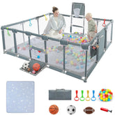 XNWQL Baby Playpen assembly view highlights quick, sturdy setup.