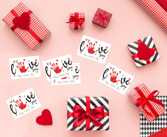 XQF valentines handprint craft in progress for loved ones