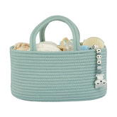 Xuanguo diaper caddy cotton rope organizer holds diapers and wipes neatly.