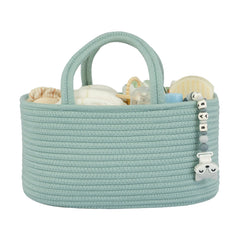 Xuanguo diaper caddy cotton rope organizer holds diapers and wipes neatly.