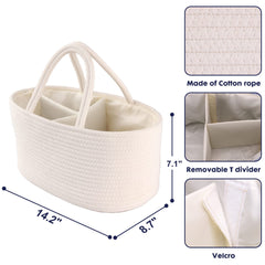 XUANGUO diaper caddy with removable dividers for flexible storage.