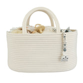 XUANGUO large diaper caddy organizer in white, front view for easy diaper changes.