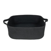 Xuanguo woven cotton rope storage basket with handles keeps shelves tidy