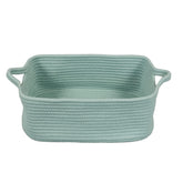 XUANGUO woven cotton rope basket with handles for organized shelves and easy reach.