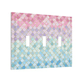 Xuejiaku Colorful Mermaid Scales 3-Gang switch plate cover adds playful charm.