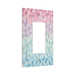 Xuejiaku Colorful Mermaid Scales switch plate close-up showing a glossy blue texture for kids' rooms.