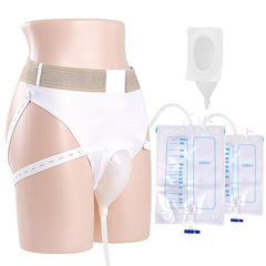XUIAQZW external catheter with wearable bag for discreet daytime use.