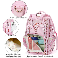 Xunteny diaper bag showcases insulated bottle pockets to keep milk warm on outings.