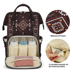 Xunteny Boho Diaper Bag with stroller straps attached for hands-free outings