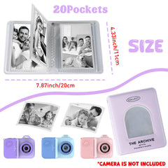 Xuweicn mini photos album open pages displaying 40 photos for easy viewing