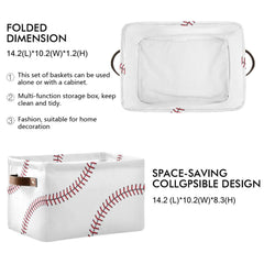 XUWU canvas storage bin with sturdy PU leather handles for portable use