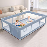XVISHX 74x50 inch baby playpen shows expansive space for safe, supervised play.