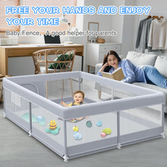 XVISHX playpen 360 degree vision design enables easy supervision from any room