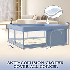 XVISHX playpen fabric closeup skin friendly material for toddlers.