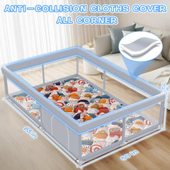 XVISHX playpen mat included for comfortable crawling and resting.